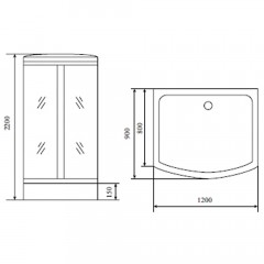 Душевая кабина Timo Standart T-6615 Black