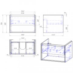 Тумба под раковину Cersanit Louna 60 SZ-LOU-CO60/Wh