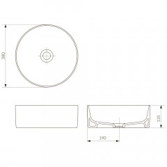 Раковина накладная Cersanit Crea 38 Ring UM-CRE38/1-oc-R