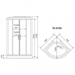 Душевая кабина Timo eco TE-0709 P