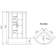 Душевая кабина Timo eco TE-0700 P