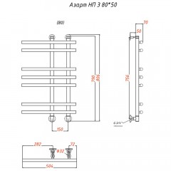 Полотенцесушитель Тругор Азарт НП 3 80х50