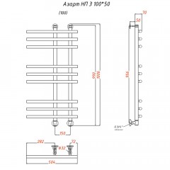 Полотенцесушитель Тругор Азарт НП 3 100х50