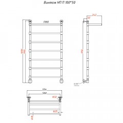Полотенцесушитель Тругор Винтаж НП П 100х50