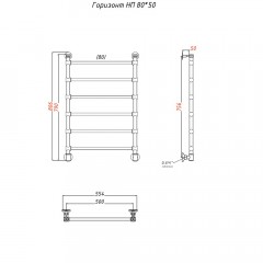 Полотенцесушитель Тругор Горизонт НП 80х50