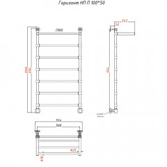 Полотенцесушитель Тругор Горизонт НП П 100х50