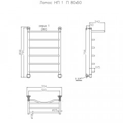 Полотенцесушитель Тругор Лотос НП 1 П 80х50