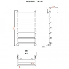 Полотенцесушитель Тругор Ретро НП П 100х60