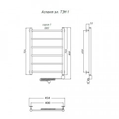 Полотенцесушитель электрический Тругор Аспект ТЭН 1 80х40