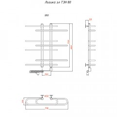 Полотенцесушитель электрический Тругор Логика ТЭН 80х60