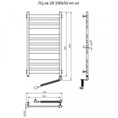 Полотенцесушитель электрический Тругор Квадро ЛЦ 28 100х50