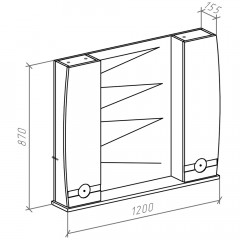 Зеркало-шкаф Bellezza Абрис 120
