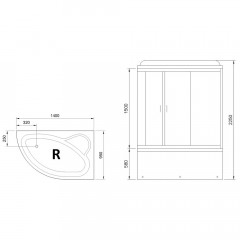 Душевая кабина Royal Bath RB140ALP-T R