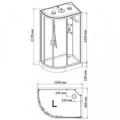 Душевая кабина Bandhours Cristal L 120x80