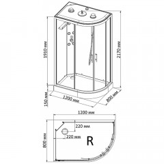 Душевая кабина Bandhours Cristal R 120x80