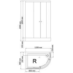 Душевой угол Bandhours Alba R 120x80