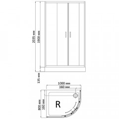 Душевой угол Bandhours Tulip 810 R 100x80