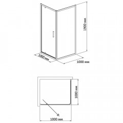 Душевое ограждение Bandhours Frenk/Side-Glass 1010 100x100