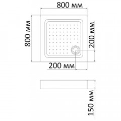 Поддон акриловый Bandhours Square 88-Tray