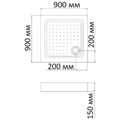 Поддон акриловый Bandhours Square 99-Tray