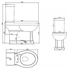 Унитаз Creo Toulon TL1002+TL1003+TL1001