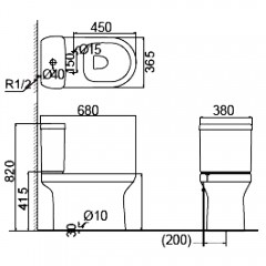 Унитаз Creo Archi ARL1002+AS1003+AS1001T