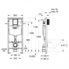 Инсталляция Grohe Rapid SL 38772001 + унитаз WeltWasser Heimbach 004 GL-WT безободковый с сиденьем