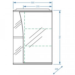 Зеркало-шкаф Stella Polar Винчи 50/С R SP-00000034