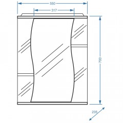 Зеркало-шкаф Stella Polar Лолита 55/С SP-00000042