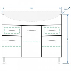 Тумба под раковину Stella Polar Волна 100-8 SP-00000136