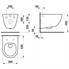 Инсталляция с унитазом Laufen Pack Pro Rimless 8.6996.6.000.000.R