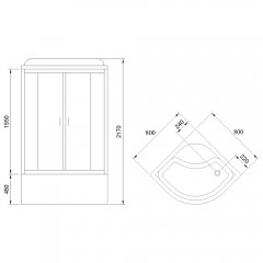 Душевая кабина Royal Bath Eko RB-EKO80BK-WM