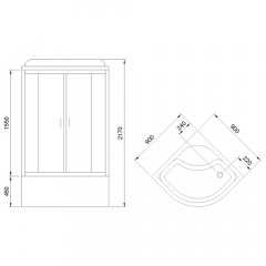 Душевая кабина Royal Bath Eko RB-EKO90BK-WM