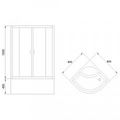 Душевой угол Royal Bath Eko RB-EKO80BK-M