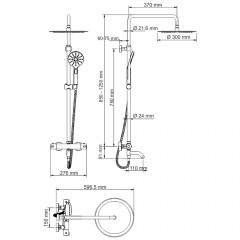 Душевая система WasserKRAFT A28801 Thermo