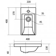 Раковина мебельная Santek Миранда 40 1WH302500