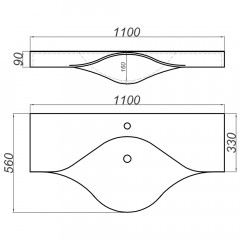 Раковина мебельная Aqwella Brodway 1100 Brw.11.04.D