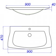 Раковина мебельная Aqwella Simphony 900 Sim.09.04.D