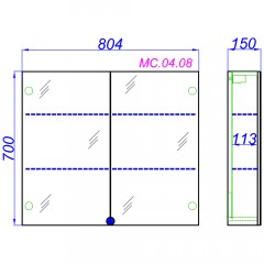 Зеркало-шкаф Aqwella МС 80 МС.04.08/DS