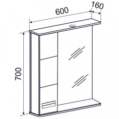 Зеркало-шкаф Emmy Монтана 60 L mont60mir1-l