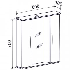 Зеркало-шкаф Emmy Рокард 80 rok3.80bel