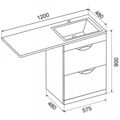 Тумба с раковиной Emmy Милли 120 R