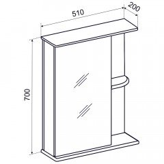 Зеркало-шкаф Emmy Верона 50 L ver50mir-l