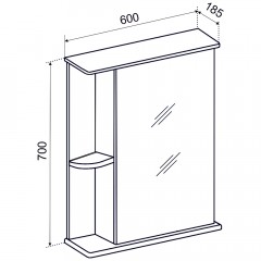 Зеркало-шкаф Emmy Верона 60 R ver60mir-r