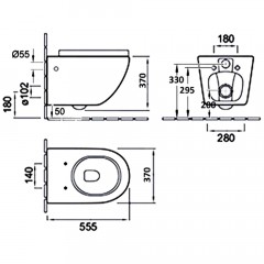 Инсталляция Grohe Rapid SL 38772001 + унитаз Esbano Garcia matt grey безободковый с сиденьем