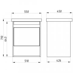 Тумба с раковиной ASB-Mebel Оливия 55