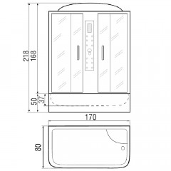 Душевая кабина River Wisla 170/80/50 ТН