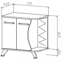 Комплект мебели Bellezza Рио 70 L чёрный/белый