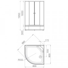 Душевой угол Domani-Spa Delight 88 mid прозрачное стекло DS0405D88M0Cl00