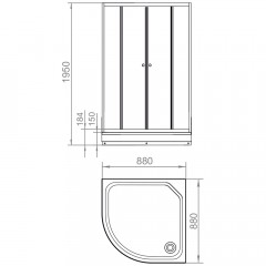 Душевой угол Domani-Spa Fit 99 прозрачное стекло DS04F99L0Cl00